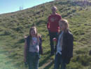 Damian, Jo and Louise heading up Arthur's Seat in Edinburgh.