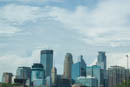 In-car grab of the metropolitan skyline. Neither of us really know if it's Minneapolis or St Paul.